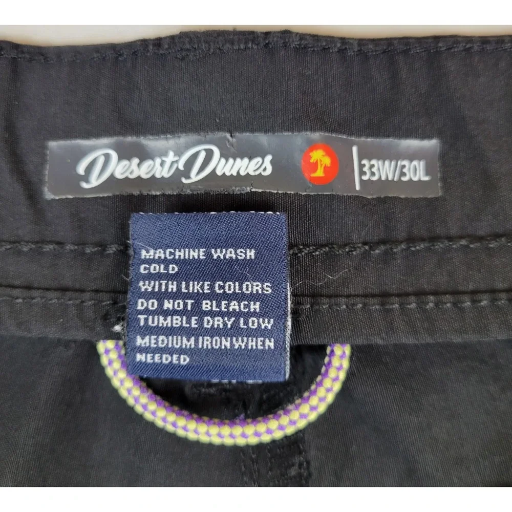 Desert Dunes Mens Black Nylon Spandex Tech Athletic Golf Outdoor Pants 33W 30L - Picture 6 of 9